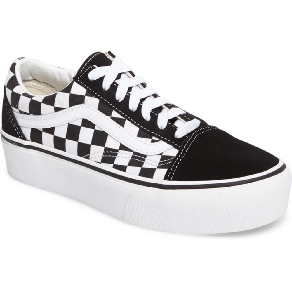 Platform checkered vans
